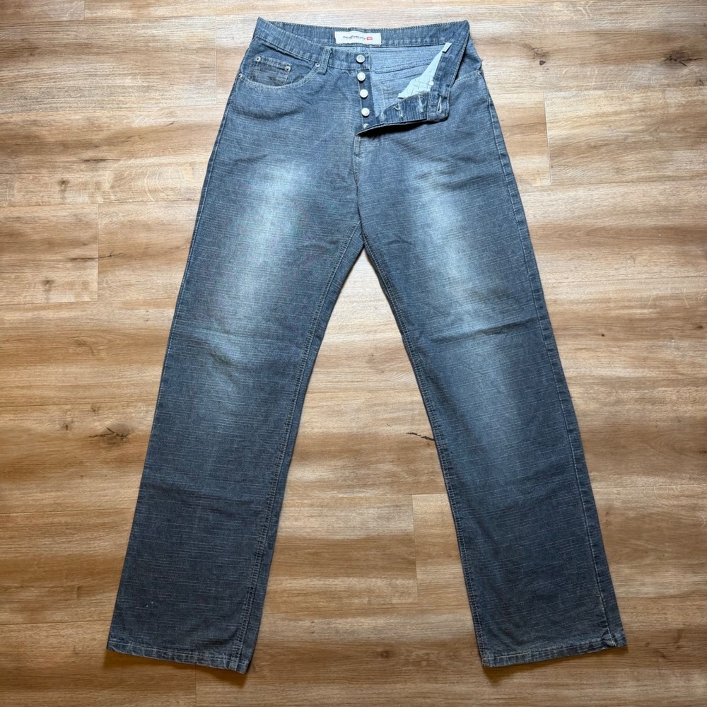 Vintage Diesel Jeans Mens 32x34 Blue Baggy Button Fly Slub Denim Streetwear Y2K
